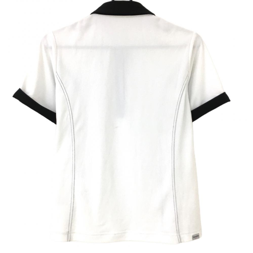 ブラックアンドホワイト 半袖ポロシャツ 白×黒 レディース L ゴルフウェア 2021年モデル Black＆White_画像2