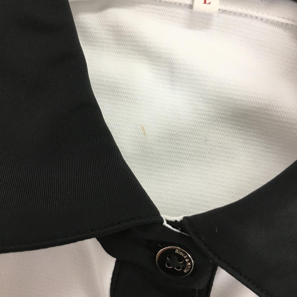 ブラックアンドホワイト 半袖ポロシャツ 白×黒 レディース L ゴルフウェア 2021年モデル Black＆White_画像10