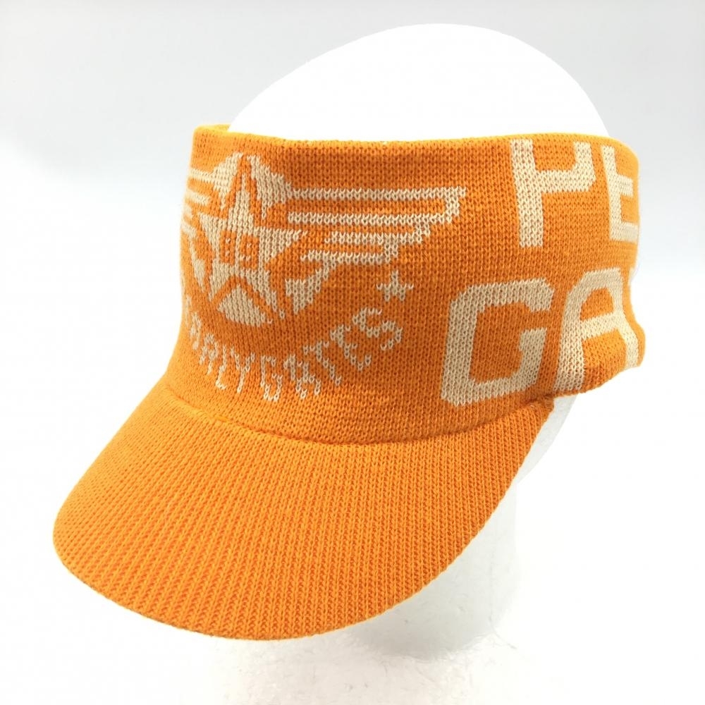 [ прекрасный товар ] Pearly Gates вязаный козырек orange × белый хлопок .FR Golf одежда PEARLY GATES