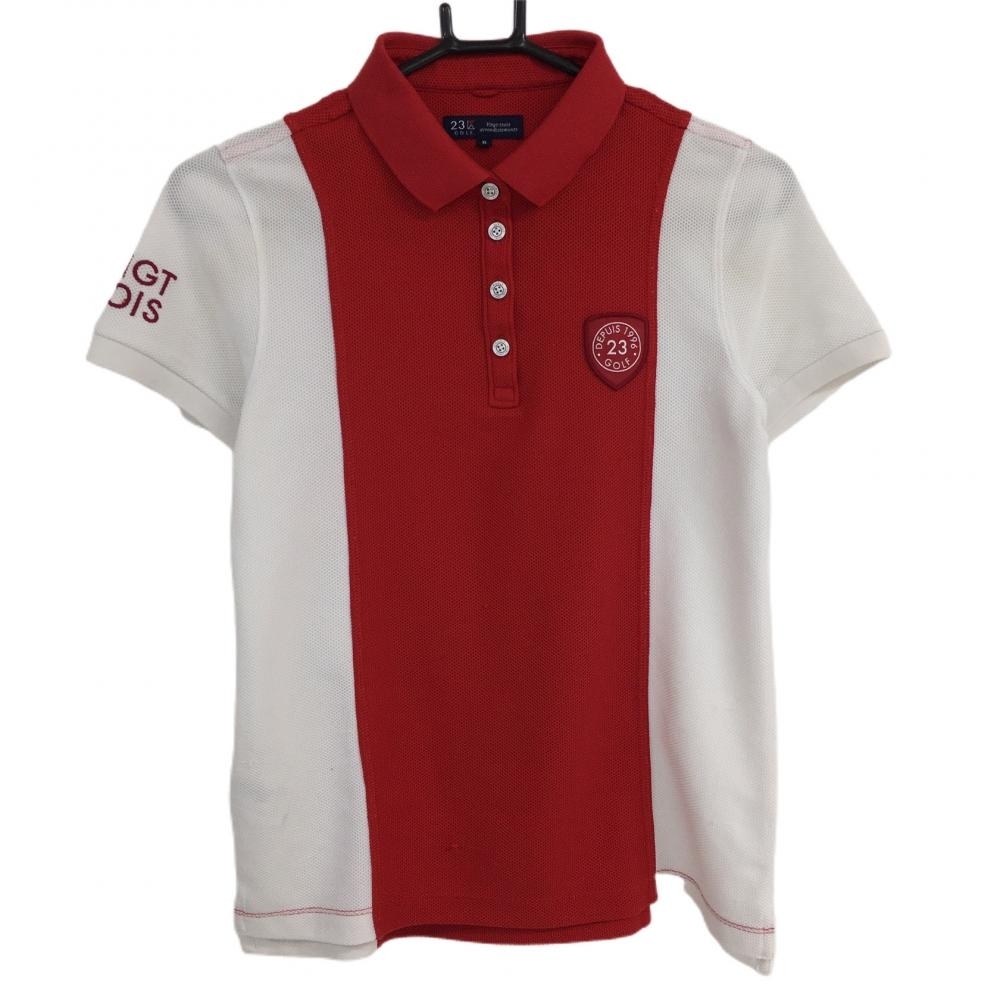 23 район Golf рубашка-поло с коротким рукавом красный × белый нашивка женский II(L) Golf одежда 23 район 