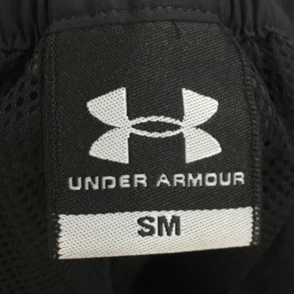 【美品】アンダーアーマー パンツ 黒×白 サイドライン ロゴ刺しゅう メッシュ裏地 レディース SM ゴルフウェア UNDER ARMOUR_画像6