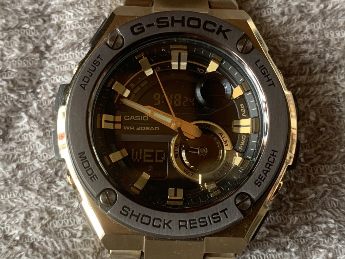 【稀少】カシオ CASIO G-SHOCK GST-210GD-1AJF 金x黒_画像8