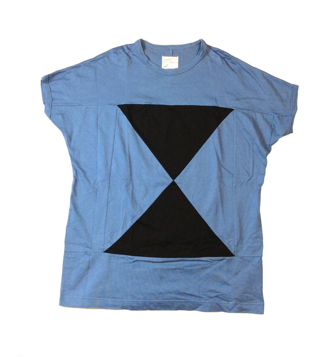SHAREEF シャリーフ デザイントップス Tシャツ ドルマンスリーブ ブルー/ブラック レーヨン コットン メンズ 1_画像1