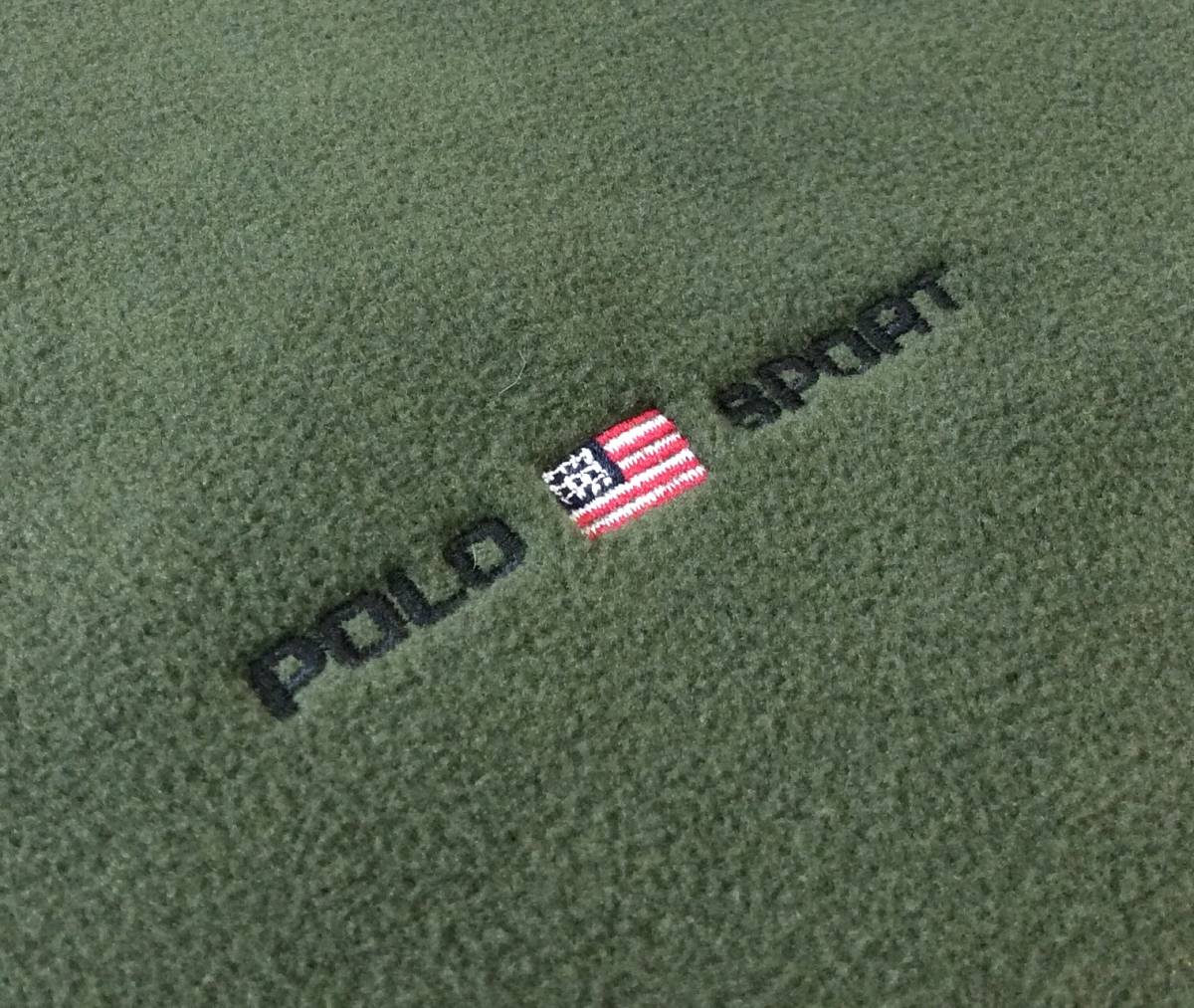 POLO SPORT RALPH LAUREN Polo спорт Ralph Lauren USA производства флис жакет тянуть over тренировочный оливковый зеленый мужской XL