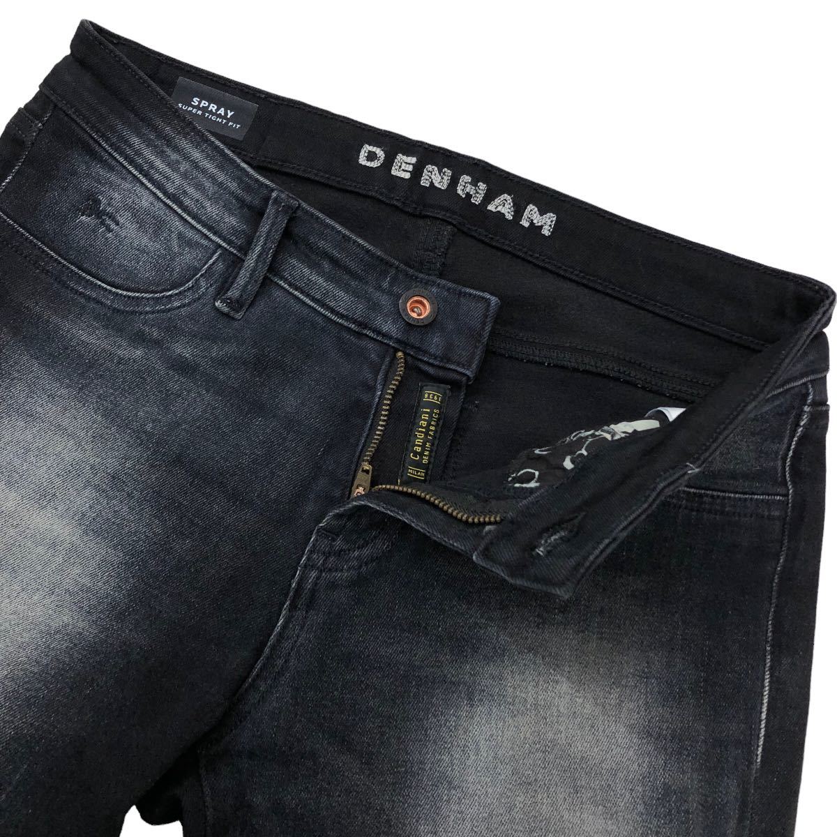 B343 DENHAM デンハム SPRAY デニムパンツ Gパン ストレッチ ジーンズ スキニー パンツ ズボン ボトムス ブラック系 レディース 26_画像4