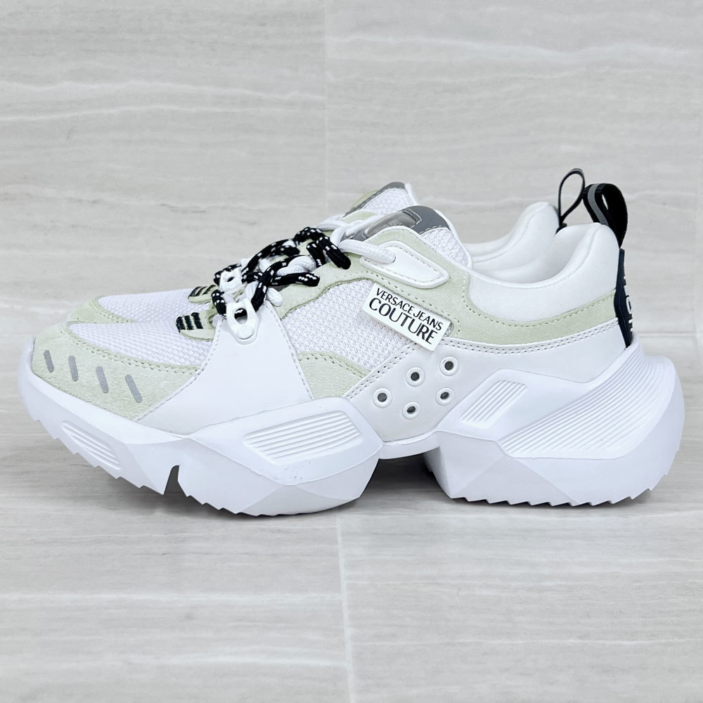  outlet! Versace jeans kchu-ru new goods sneakers 71YA3SU4 ZS090 003 41 white shoes bell search free shipping 