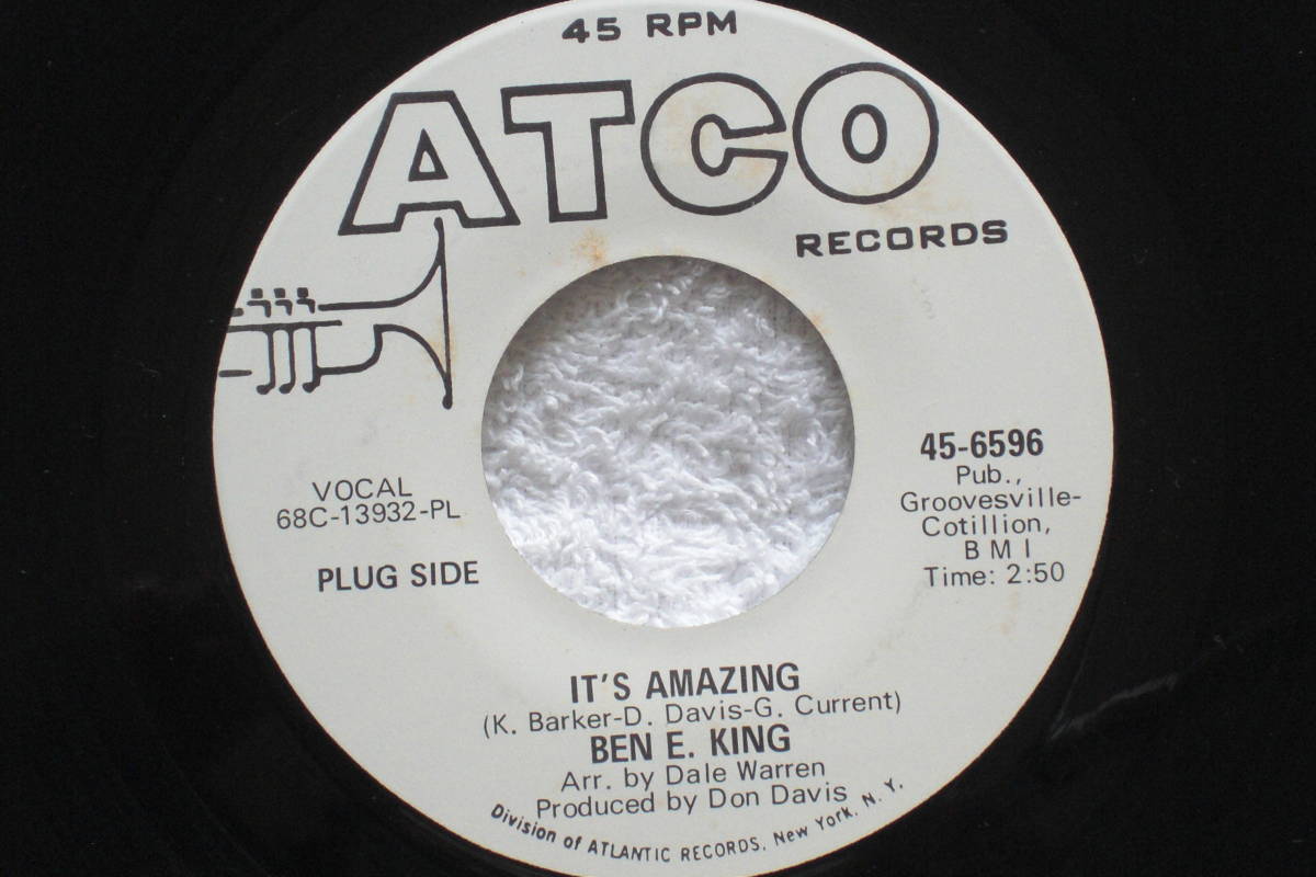 USシングル盤45’　Ben E. King : It's Amazing / Where's The Girl　(Atco Records 45-6596)　Deep Soul_画像1