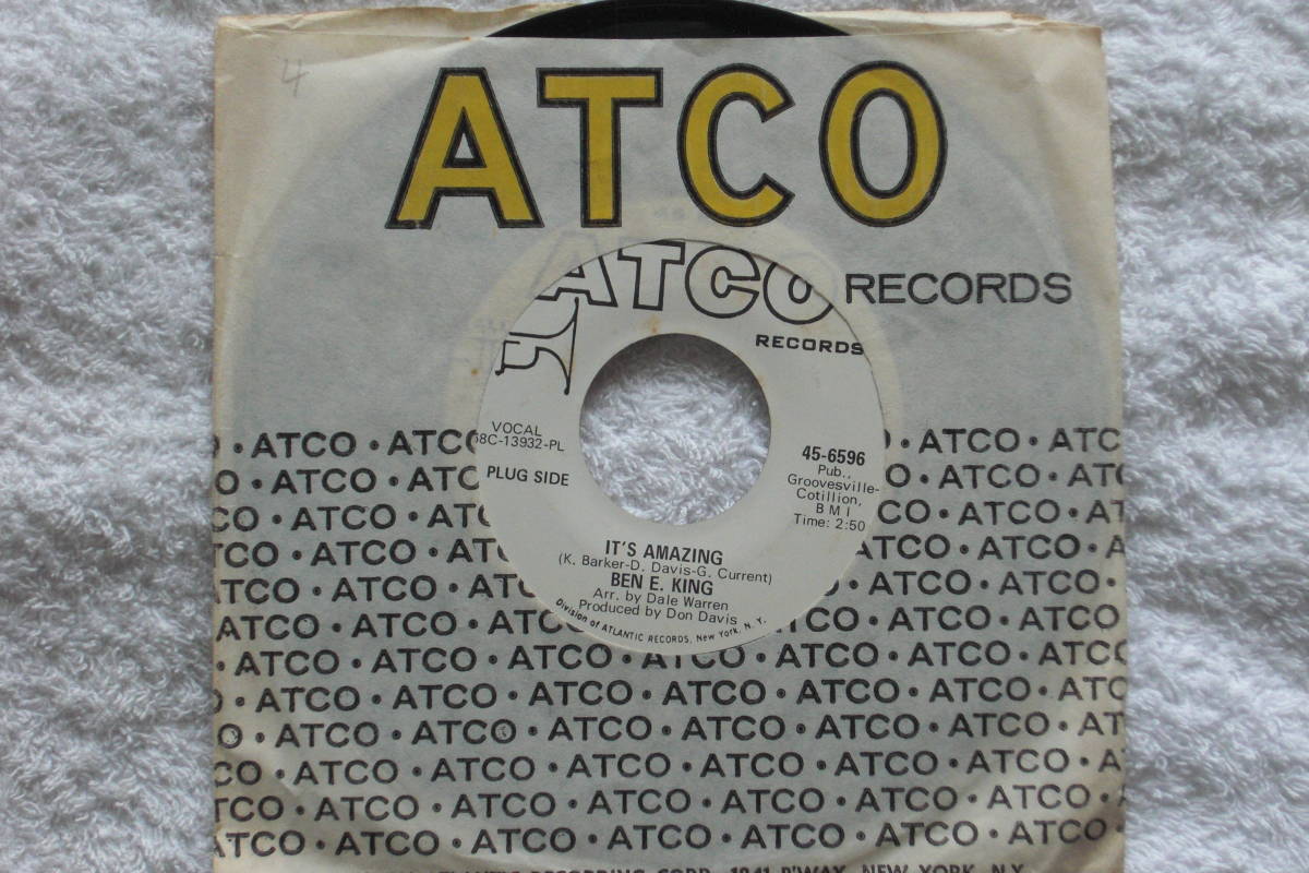 USシングル盤45’　Ben E. King : It's Amazing / Where's The Girl　(Atco Records 45-6596)　Deep Soul_画像3