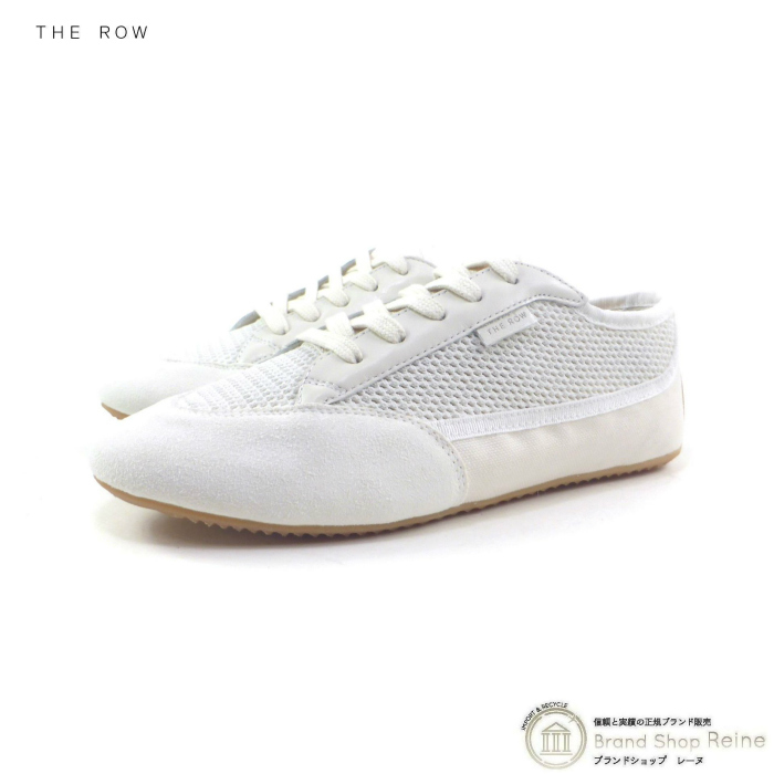 ザ・ロウ （The Row） Bonnie ボニー メッシュ キャンバス スエード スニーカー 靴 F1391 アイボリー×ホワイト ＃37 1/2（新品）