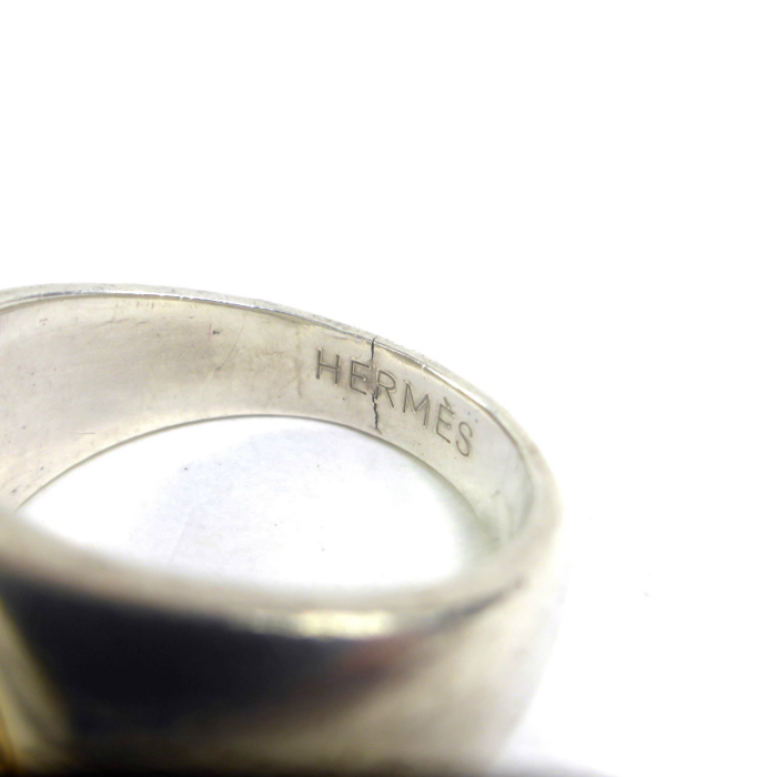  Hermes (HERMES) Serie кольцо Gold × серебряный 925 750 кольцо #59( б/у )