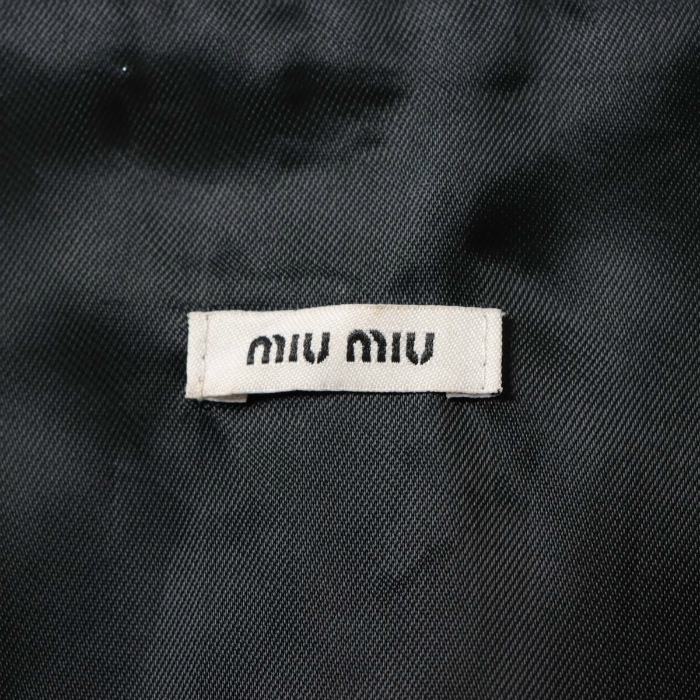 ミュウミュウ （MIUMIU） ラムスキン レザー ジャケット アウター ＃40 MPV337 ブラック ウエア（中古）_画像6