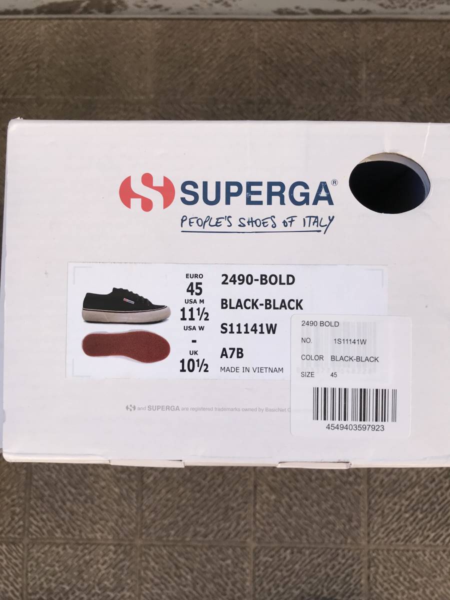 SUPERGA 2490-BOLD BLACK us11ハーフ、jp29センチ、euro45 スペルガ beams_画像1