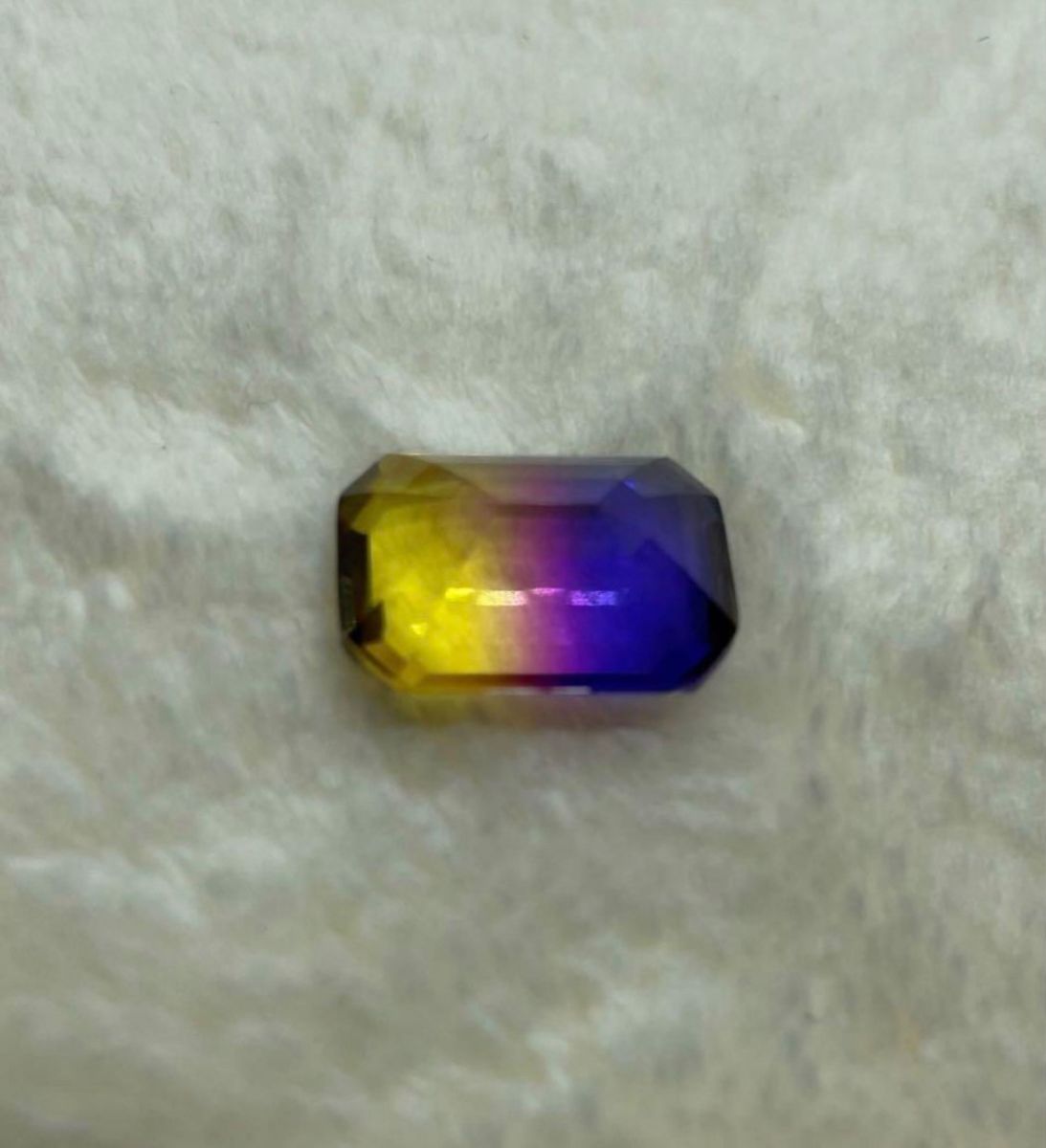 ●  バイカラー　合成トルマリン　エメラルドカット【8.6ct】