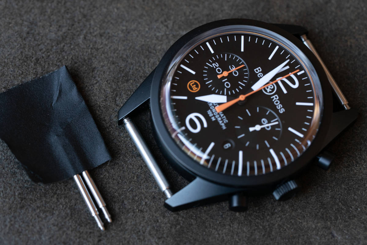 ★ 極上美品 ベル&ロス BELL&ROSS BR126 Carbon Orange NATO Limited Edition (BRV126-O-CA/NATO)_画像7