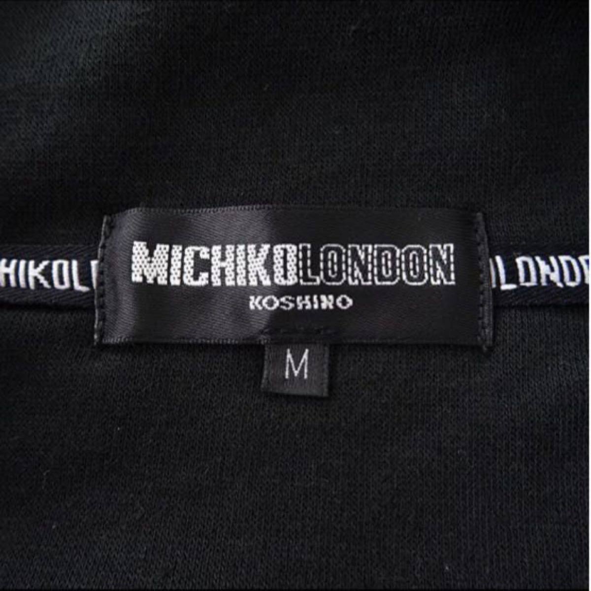 新品【MICHIKO LONDON】ミチコロンドン裏起毛ハーフジップストレッチトレーナーL(ブラック)スウェットメンズ裏暖