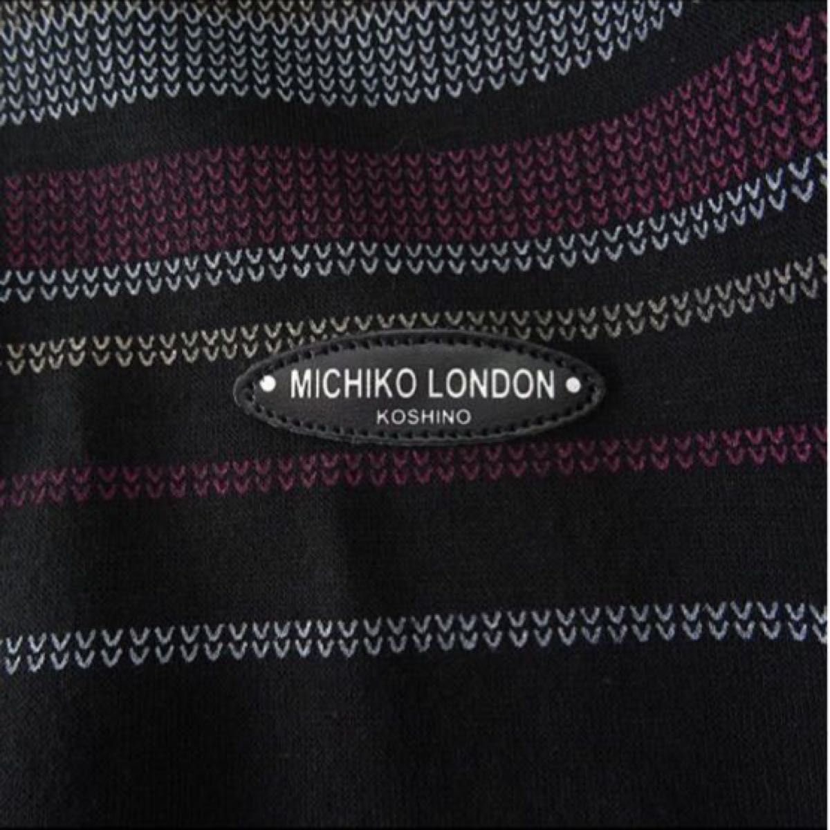 新品【MICHIKO LONDON】ミチコロンドン裏起毛ハーフジップストレッチトレーナーL(ブラック)スウェットメンズ裏暖