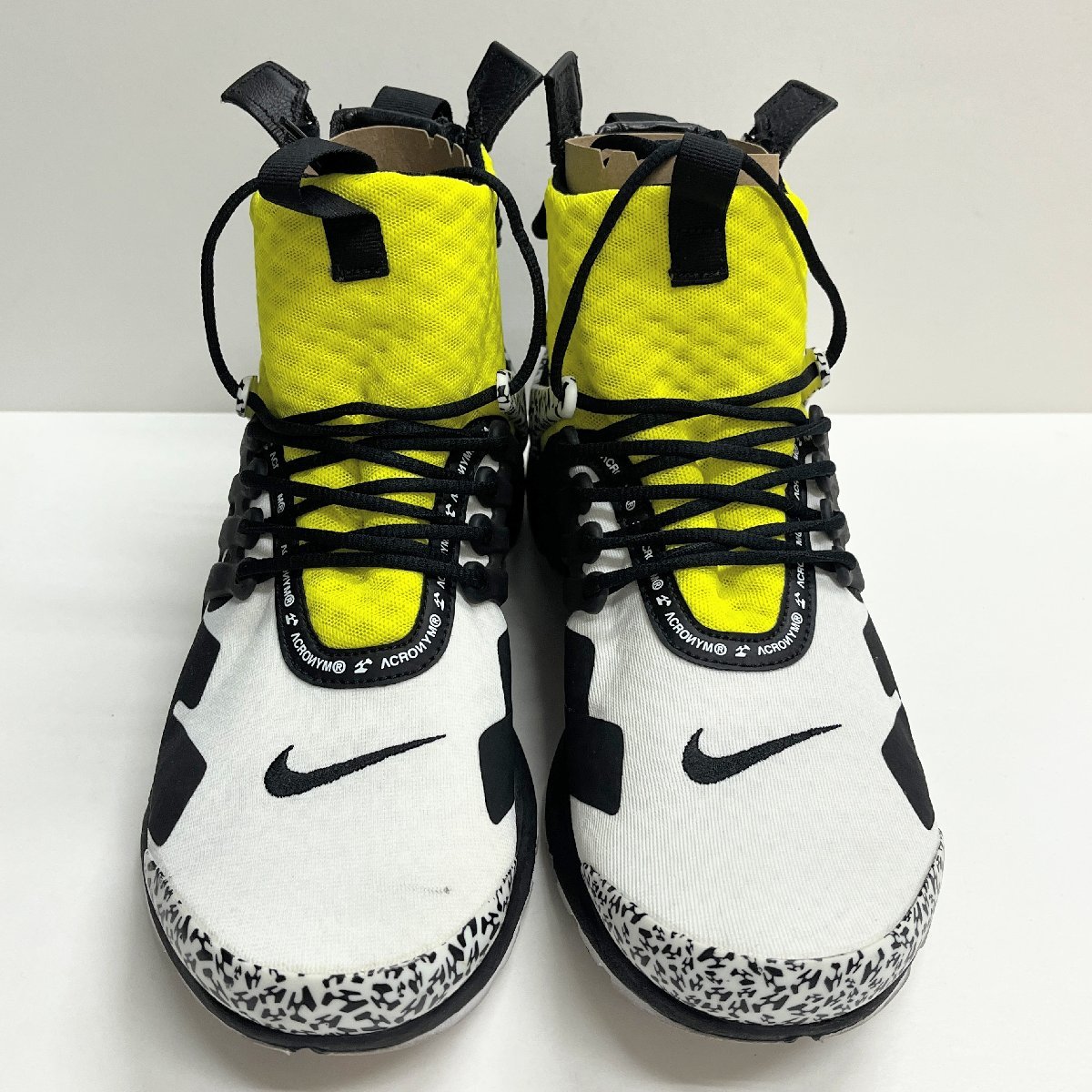 27cm AIR PRESTO MID/ACRONYM AH7832-100 エアプレスト ミッド アクロニウム ブラックホワイトイェロー メンズ スニーカー HR H97333_画像2