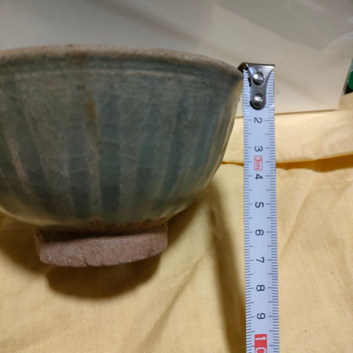 宋胡録青磁鎬茶碗、タイ古陶15世紀頃　東南アジア古窯アンティーク骨董