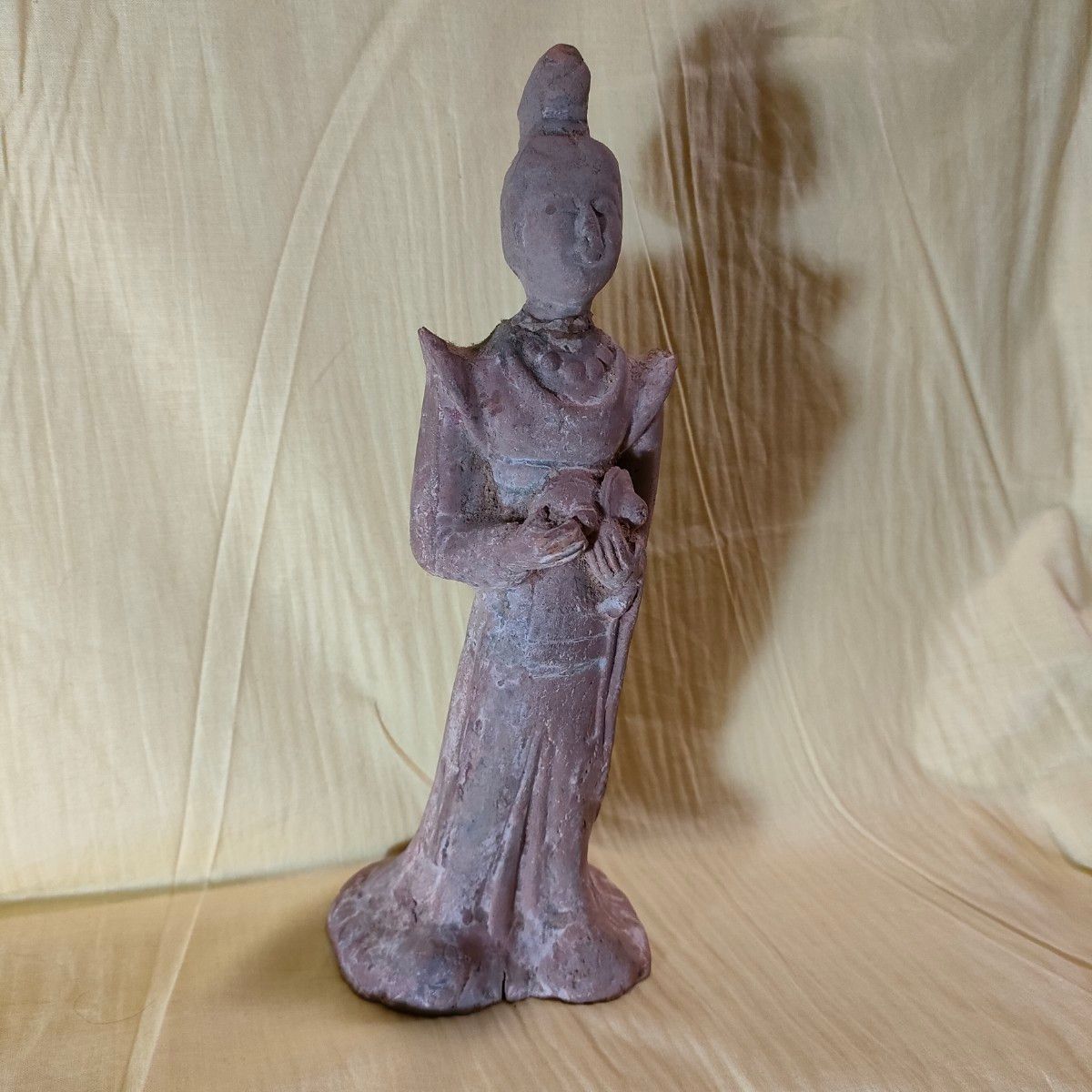 加彩人物俑　中国古陶　古玩　女官
