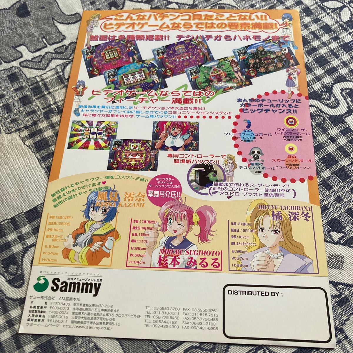 パチンコ セクシーリアクション Sammy アーケード チラシ パチンコ セクシーリアクション Sammy アーケード チラシ