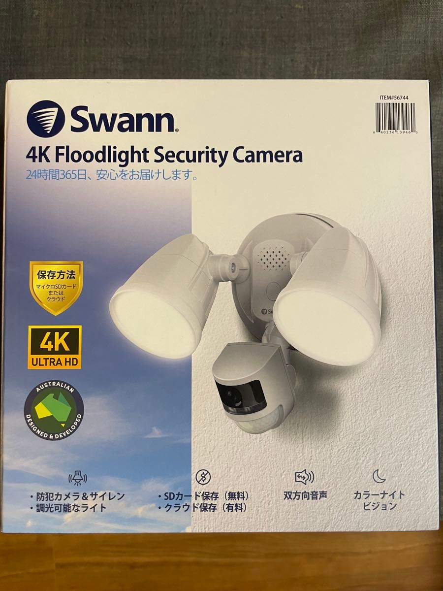 未使用　新品　スワン　Swann 防犯カメラ　防犯ライト型カメラ　SWIFI-4KFL0CAM-JP 