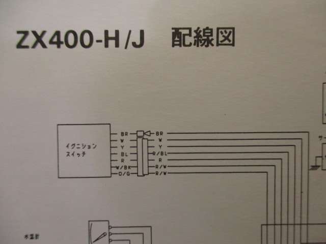 ZXR400 ZXR400R 取扱説明書 1版 カワサキ 正規 中古 バイク 整備書 配線図有り ZX400-H1 ZX400-J1 Nr 車検 整備情報_99921-1327-01