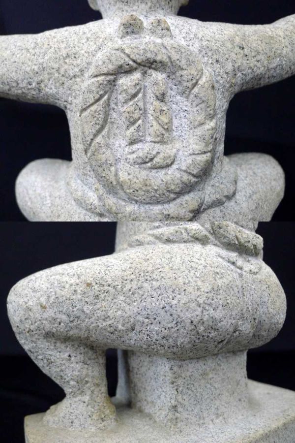 M181 美品 天然石 相撲力士石像 横綱 大関 関取 お相撲さん 重さ5200ｇ 置物 飾り物 工芸品/100_画像10