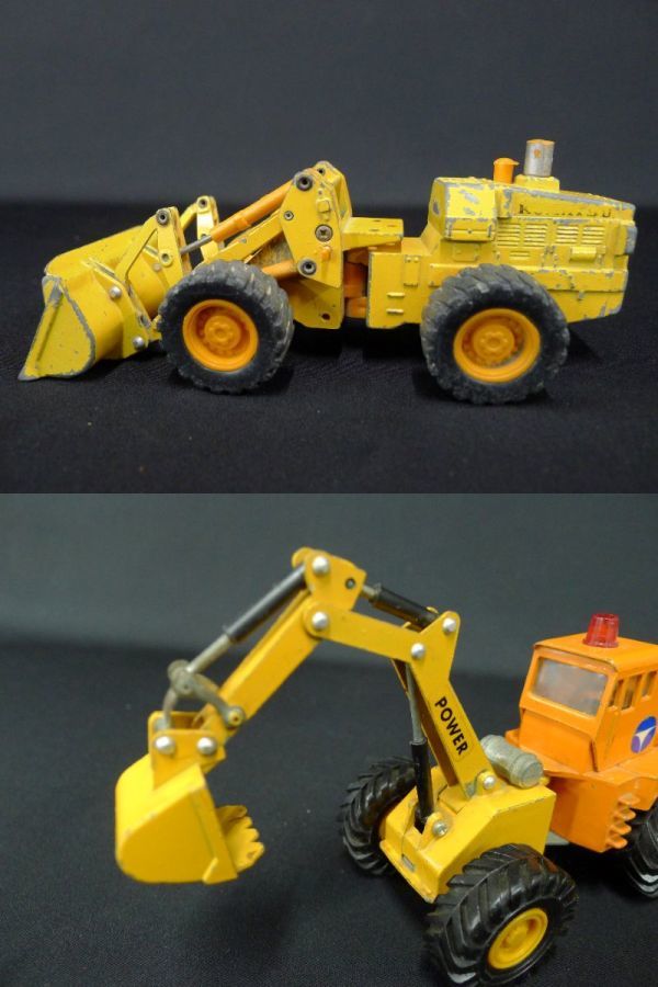 X813 Yonezawa Toys ダイヤペット コンテナ車 ショベルカー いすゞトラック 工事車両コレクション 重機 ミニカー4台セット 当時物 /60_画像10