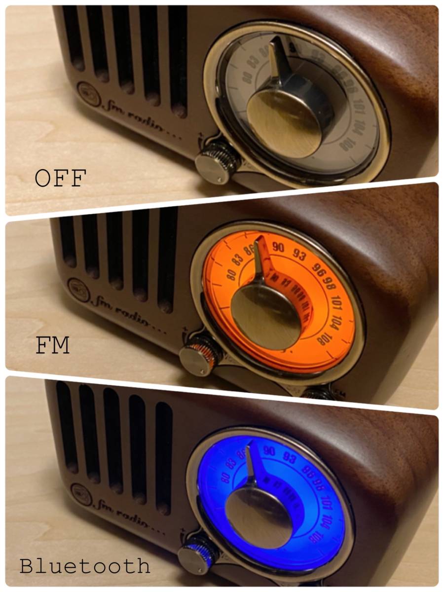  retro mobile radio portable radio FM wooden USB rechargeable Brown stylish large volume small size Minya geo Bluetooth wonderful present . you .