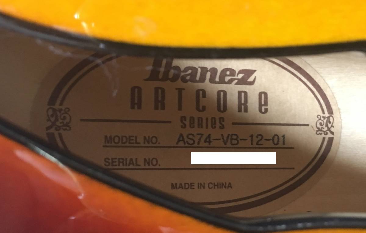 Ibanez/アイバニーズ AS74-VB-12-01 セミアコ エレキギター ソフトケース付き_画像5