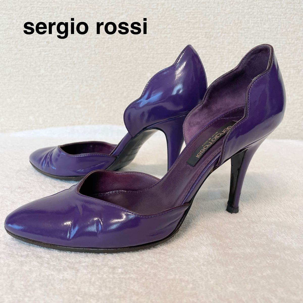 【sergio rossi】セルジオロッシ／パンプス／エナメル／22.5cm／紫