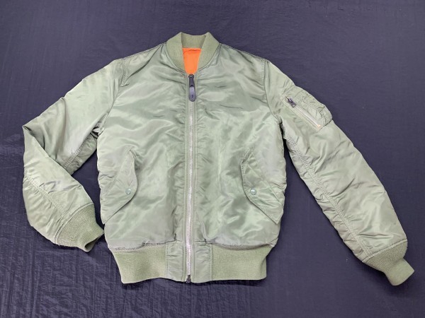 A4-758 ALPHA INDUSTRIES アルファ インダストリーズ フライトジャケット メンズ M カーキ エドウィン USED_画像1