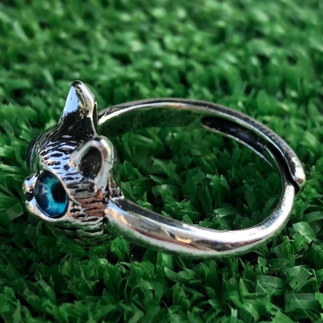 キャット フェイス リング ゴシックブルー [FR-10GB] 猫 指輪 ビンテージ 風 アメカジ レトロの画像3