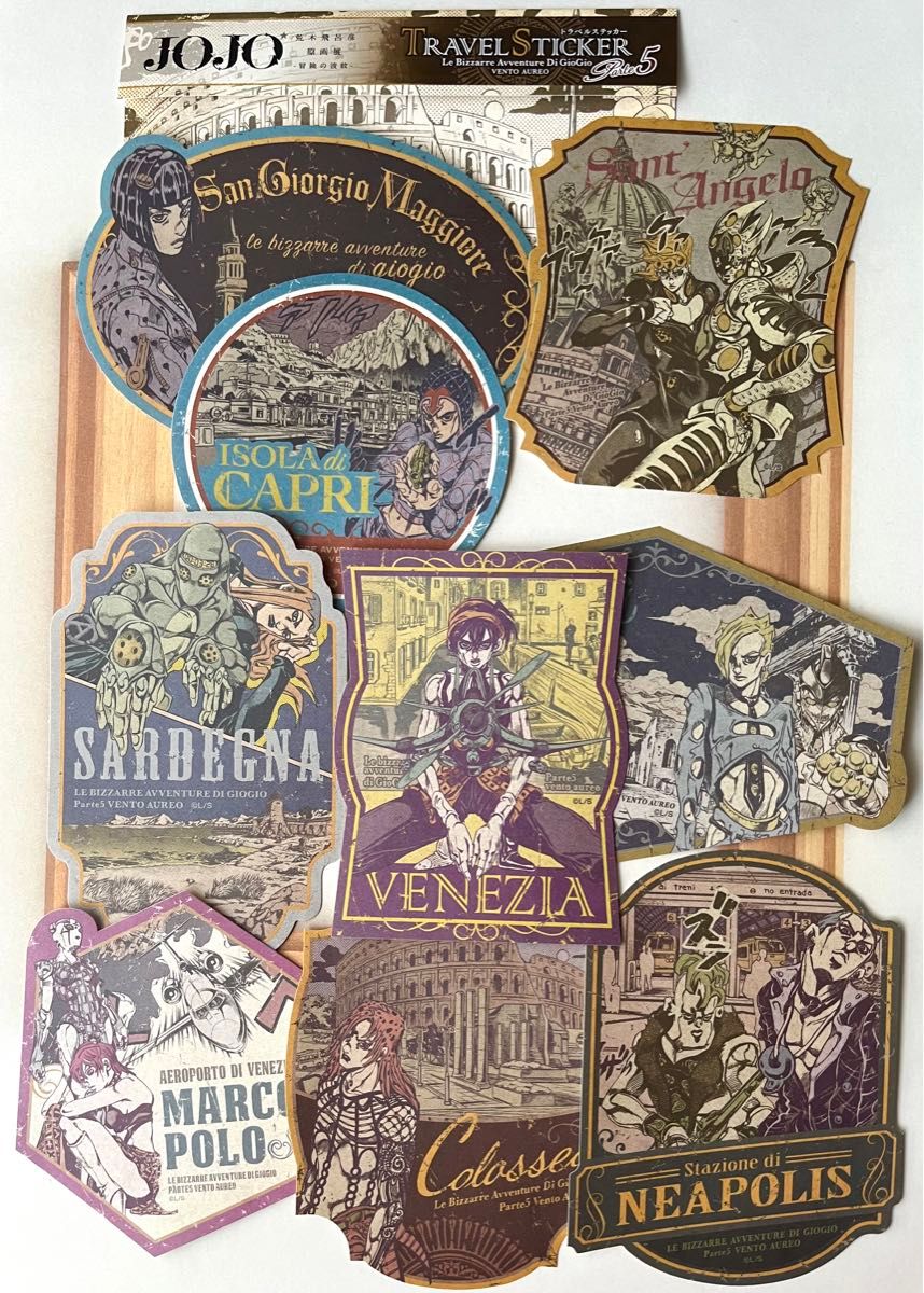 ジョジョの奇妙な冒険 Part 5 黄金の風』トラベルステッカー ジョジョの奇妙な冒険 Part 5 黄金の風』トラベルステッカー