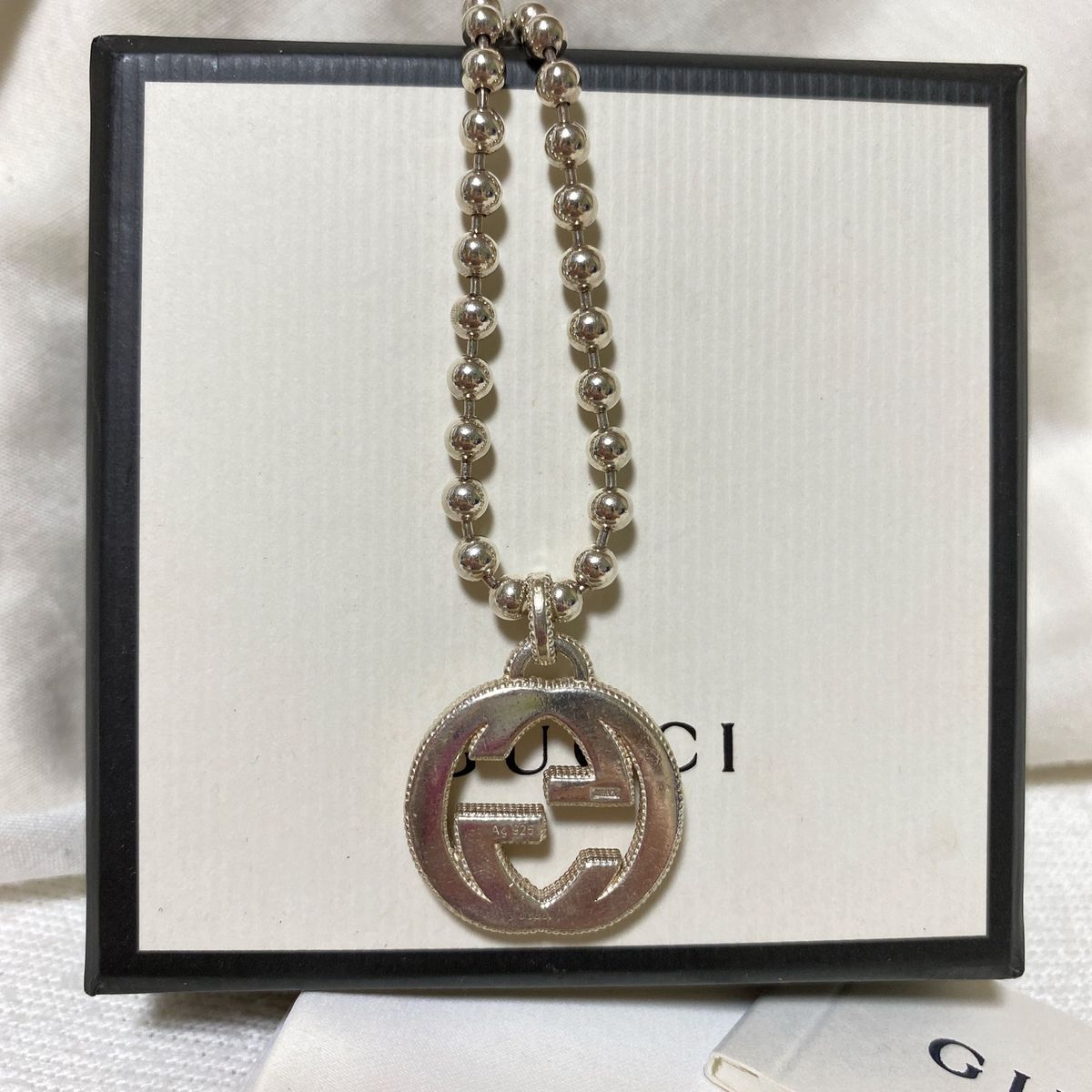GUCCI グッチ シルバー 925 インターロッキング Gネックレス GUCCI グッチ シルバー 925 インターロッキング Gネックレス