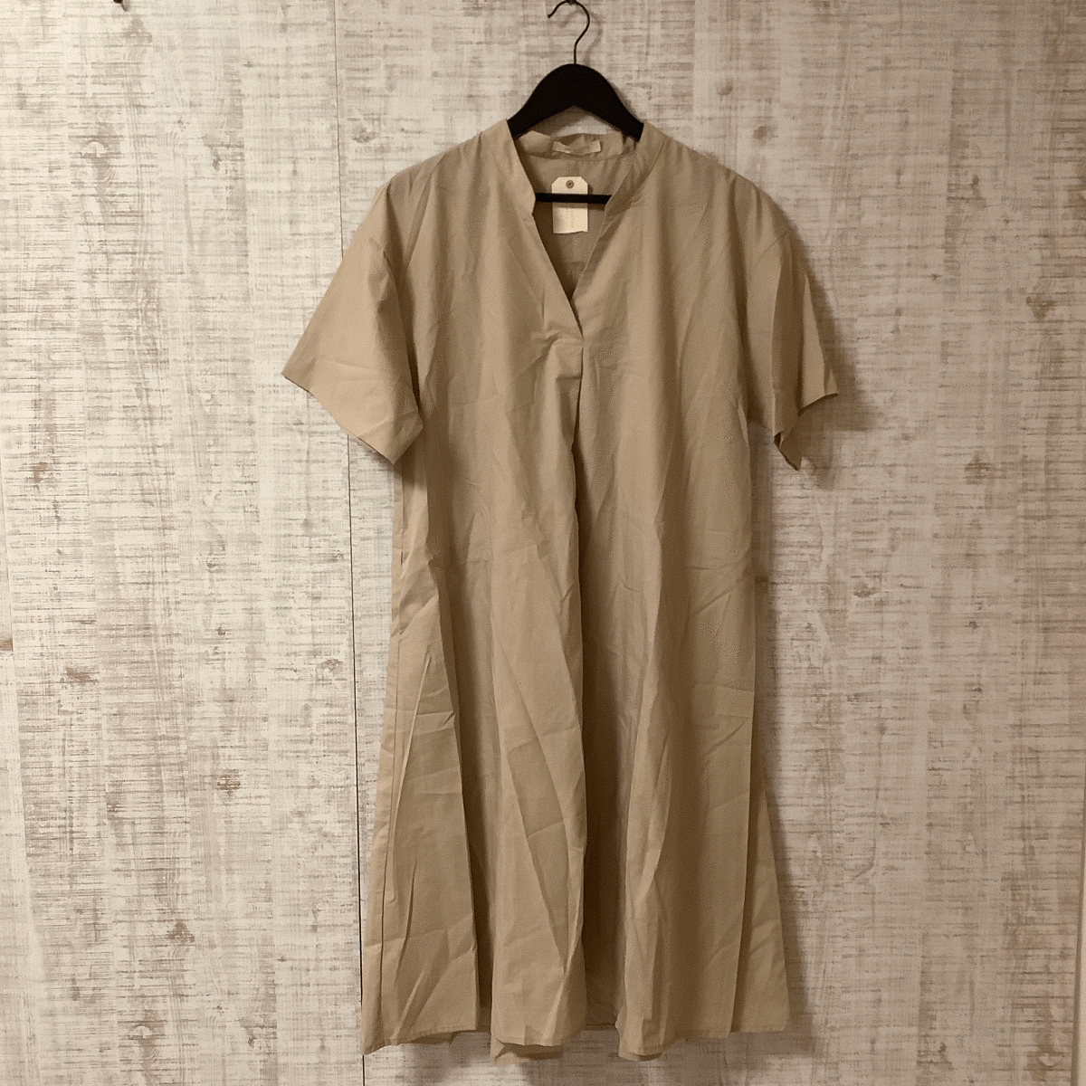 A127◇chocol raffine robe | ショコラフィネローブ　美品　ロングシャツ　ベージュ　サイズF_画像1