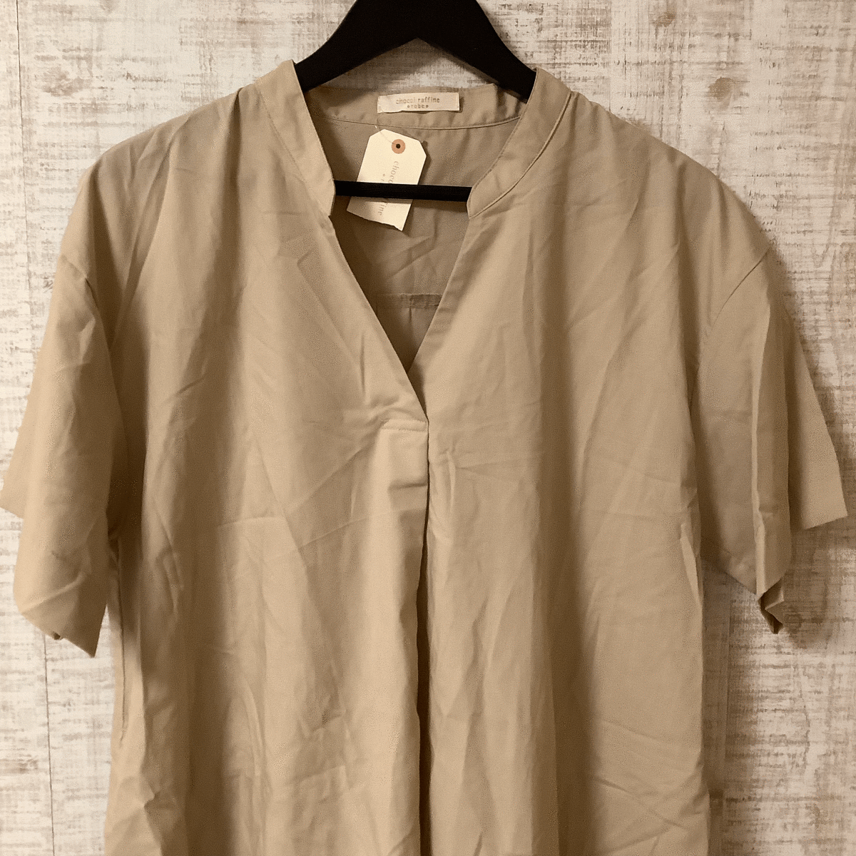 A127◇chocol raffine robe | ショコラフィネローブ　美品　ロングシャツ　ベージュ　サイズF_画像5