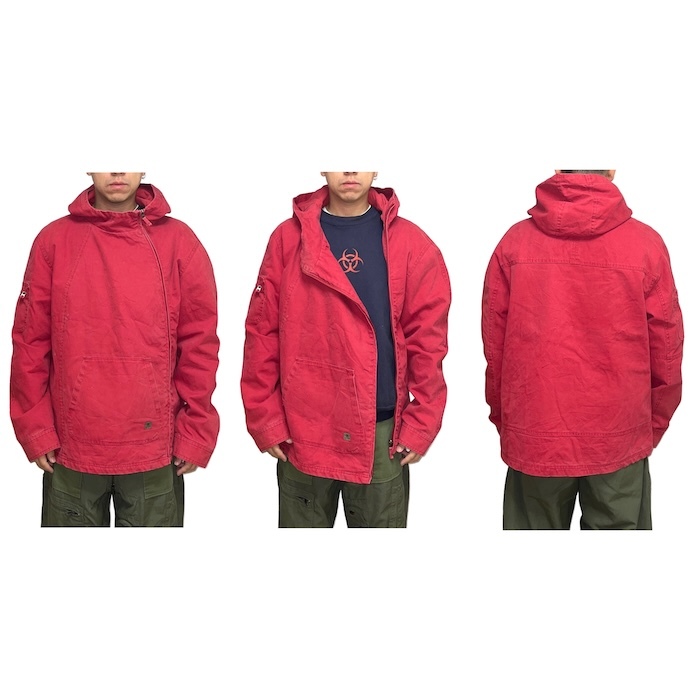 【送料無料】レア 90s-00s Mousqueton ダック地 Diagonal Zip 斜めジップ パーカージャケット vintage ユーロ古着_画像10