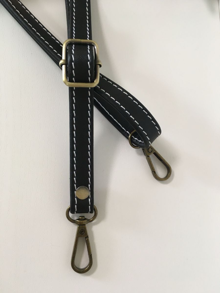 姫路レザーショルダーストラップ、無地の黒、幅約1.5cm、斜め掛け鞄ベルト、ショルダーベルト、国産牛革、本革、革、新品、単品
