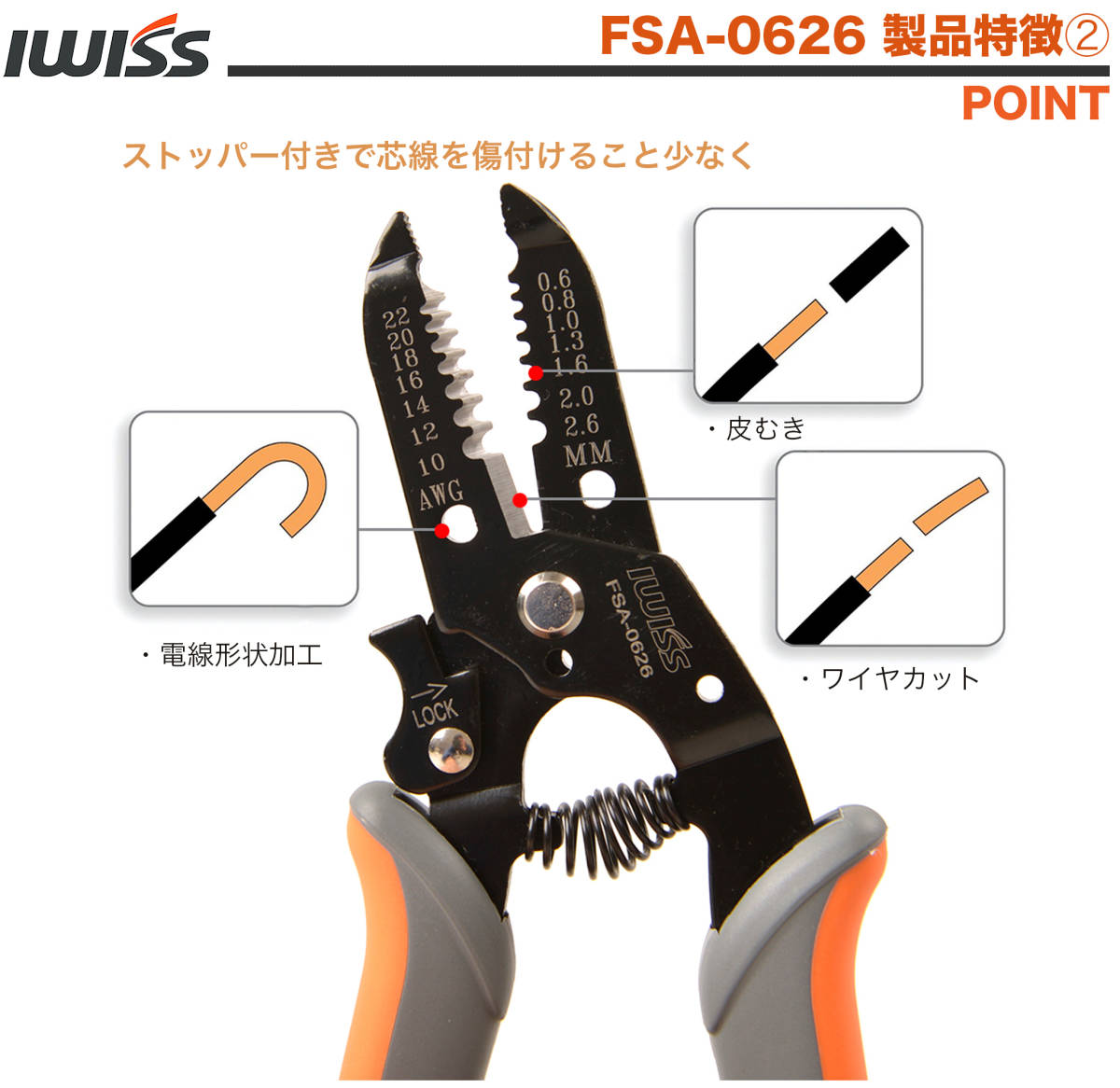 ☆正規品☆ アイウィス(IWISS) SNシリーズ ダイス交換式 マルチ圧着工具セット オープンバレル端子用 KIT-SN-2549_画像6