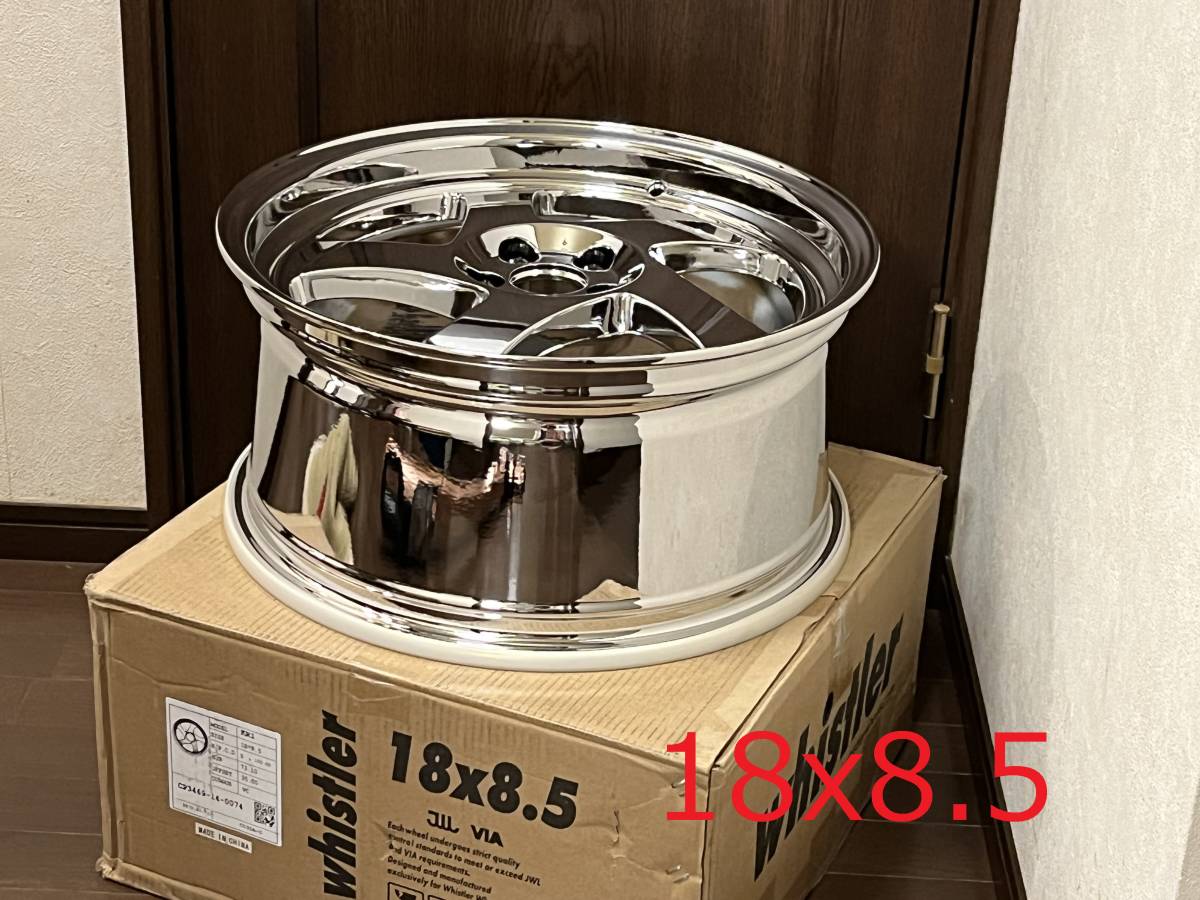 在庫有り即納！新品！Whistler KR1 18x8.5+35 5穴 PCD100 Chrome USDM 深リム Hellaflush_画像2