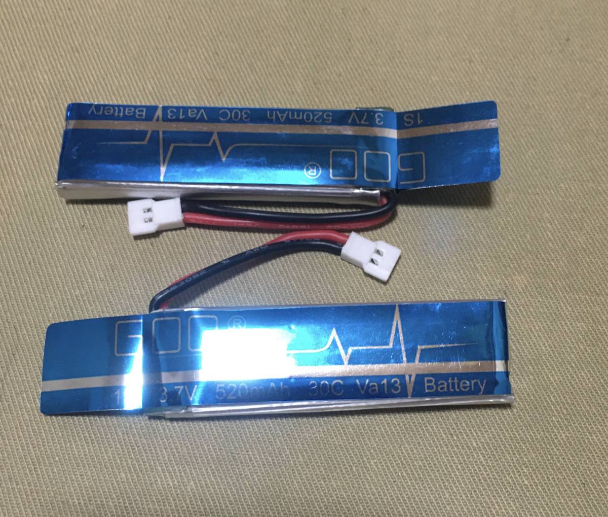 送料94円から K110 リポバッテリー ２本組 3.7V 520mAh V977等_画像1