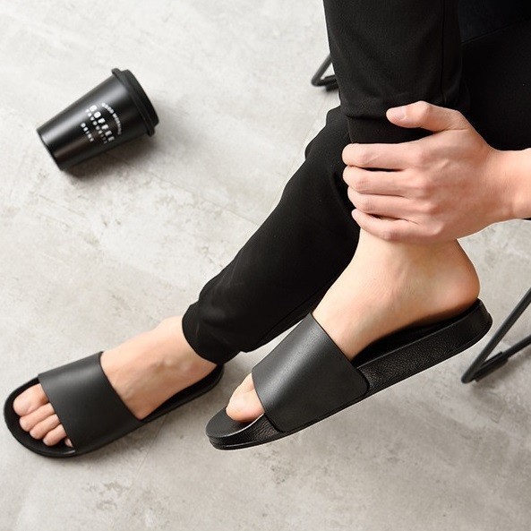 [ plain ][25.5~26cm] sandals men's lady's shower sandals beach sandals Be sun popular outdoor black sea summer 