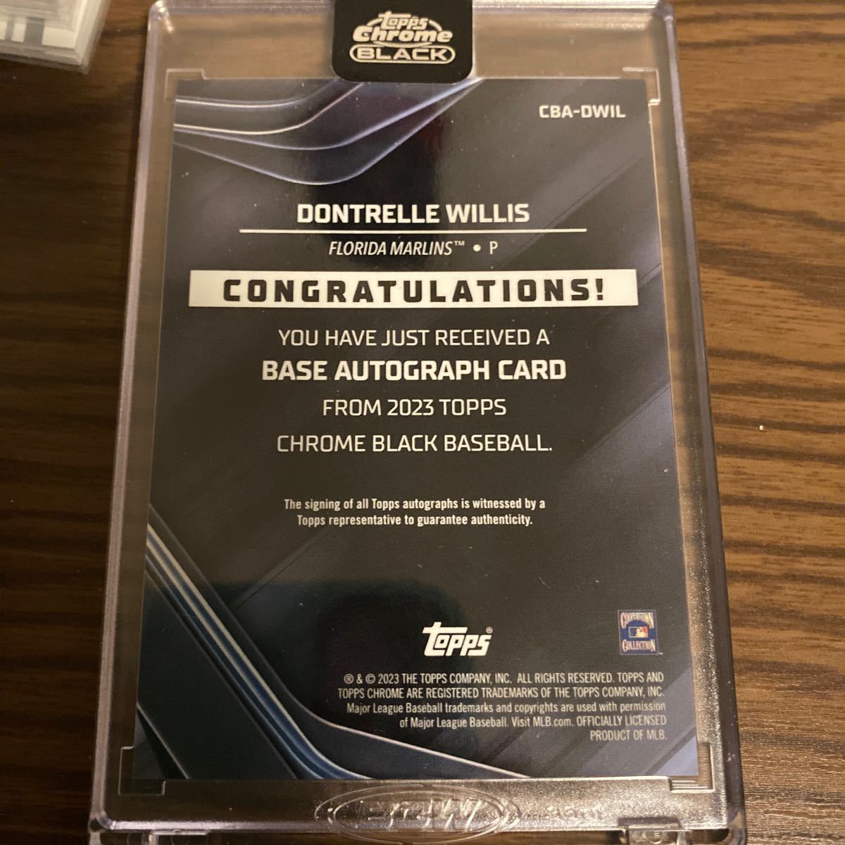 DONTRELLE Willis 2023 MLB topps bowman panini chrome black baseball サインカード_画像2