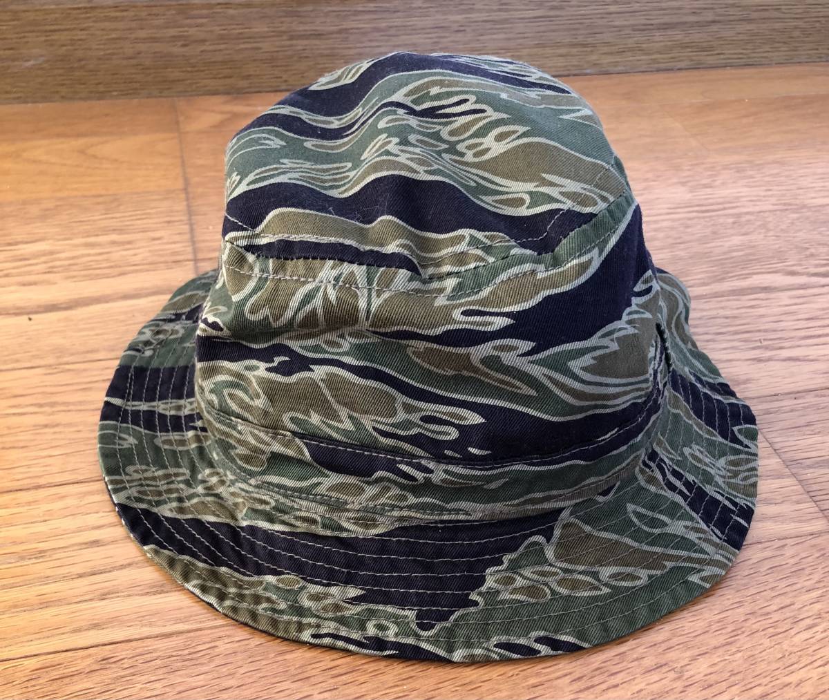 70s タイガーカモ ブーニー ハット ヴィンテージ ミリタリー タイガーストライプ 米軍 ブラック camo vintage hat military usa army black_画像1