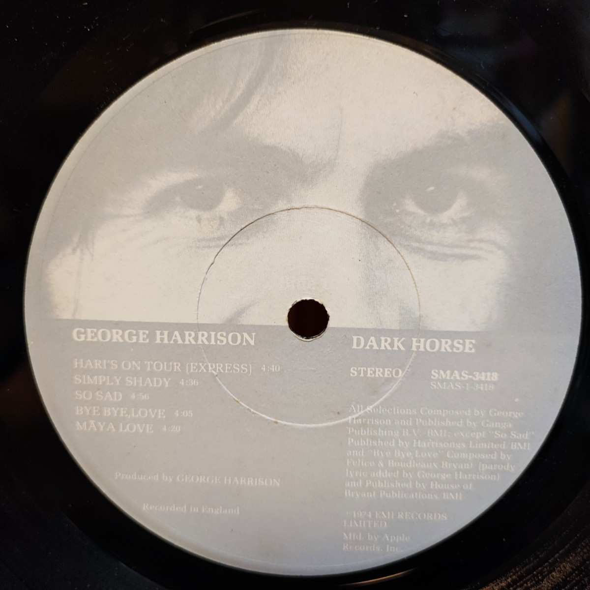 名盤LP US ORIG Dark Horse ジョージ・ハリスン George Harrison ダーク・ホース の画像5