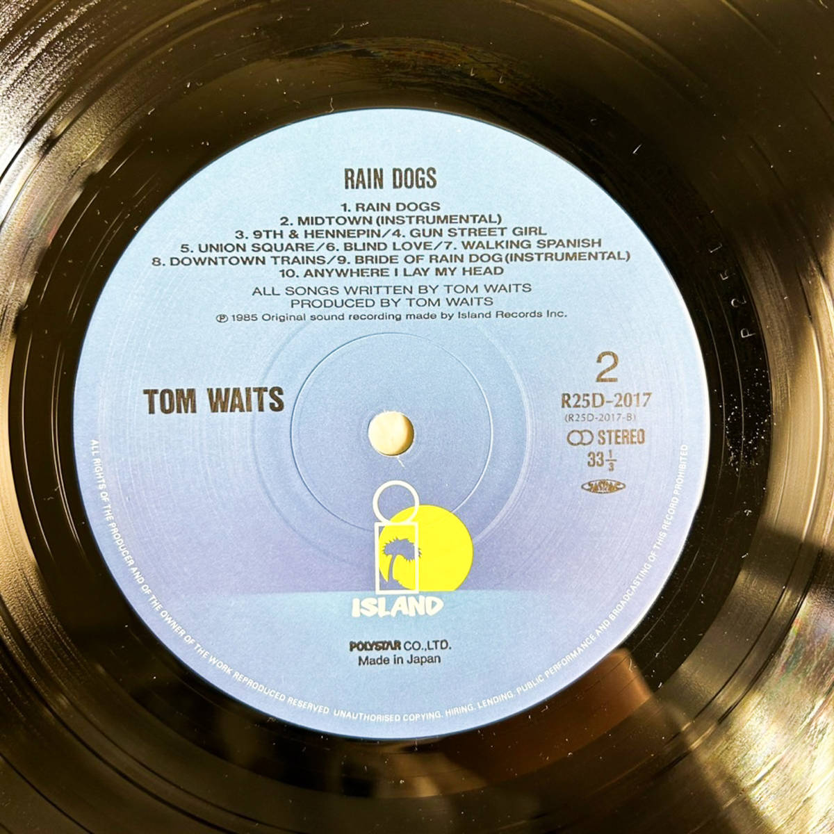 ISLAND アイランド TOM WAITS トムウェイツ RAIN DOGS レインドッグ 国内盤 帯付 レコード R25D-2017 LP K3615_画像6