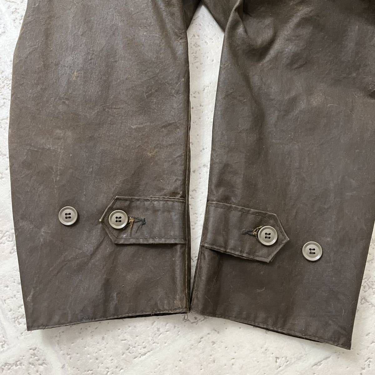 70s Barbour S.Bコート 1クラウン バブアー サイズ42 オリーブ 英国製 ステンカラーコート フード付き_画像5