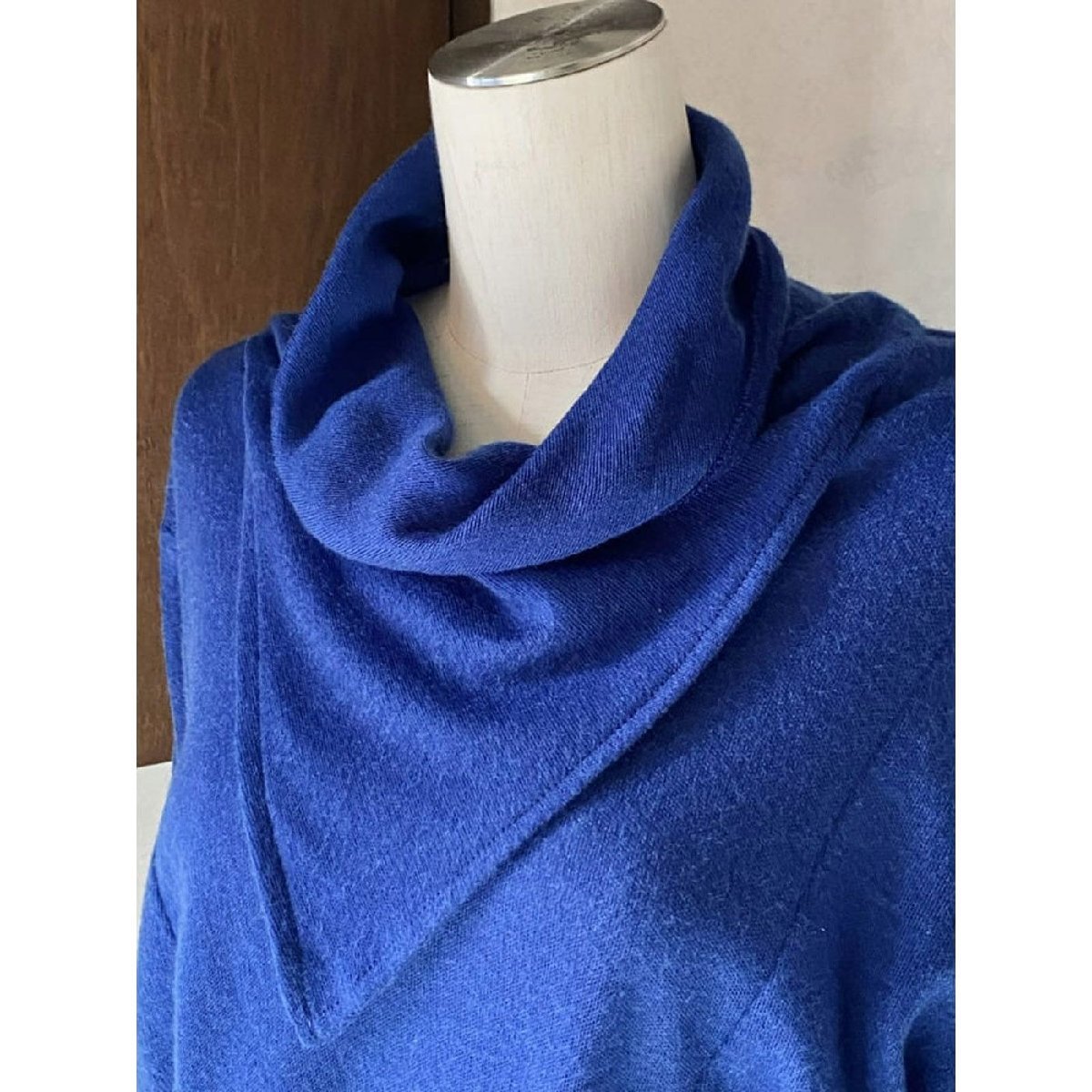 marine blue scarf neck design dress〈sd231205〉