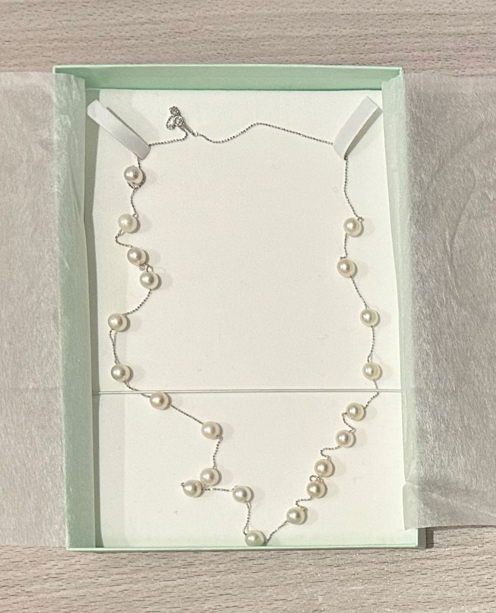 真珠ネックレス（真珠8㎜、長さ約77㎝、K18WG）